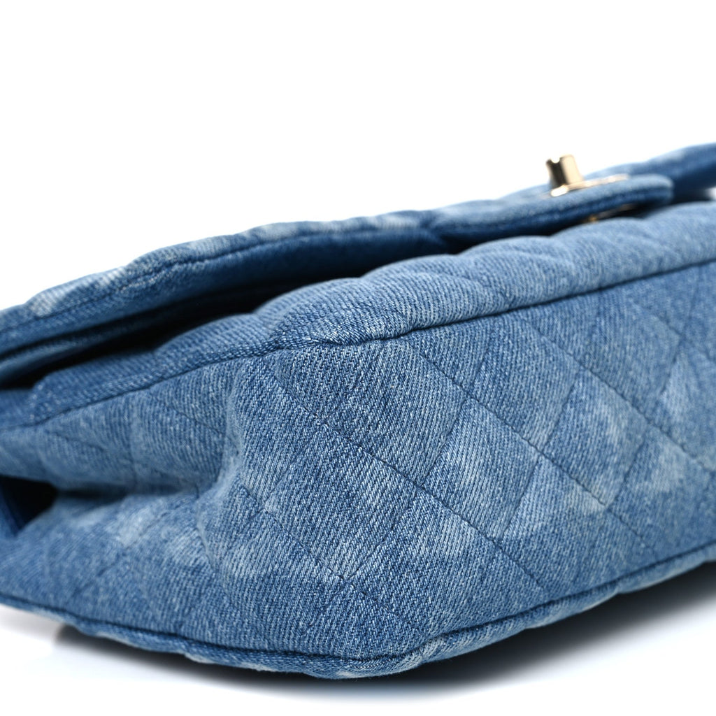 Chanel Denim Quilted Medium Double Flap Blue