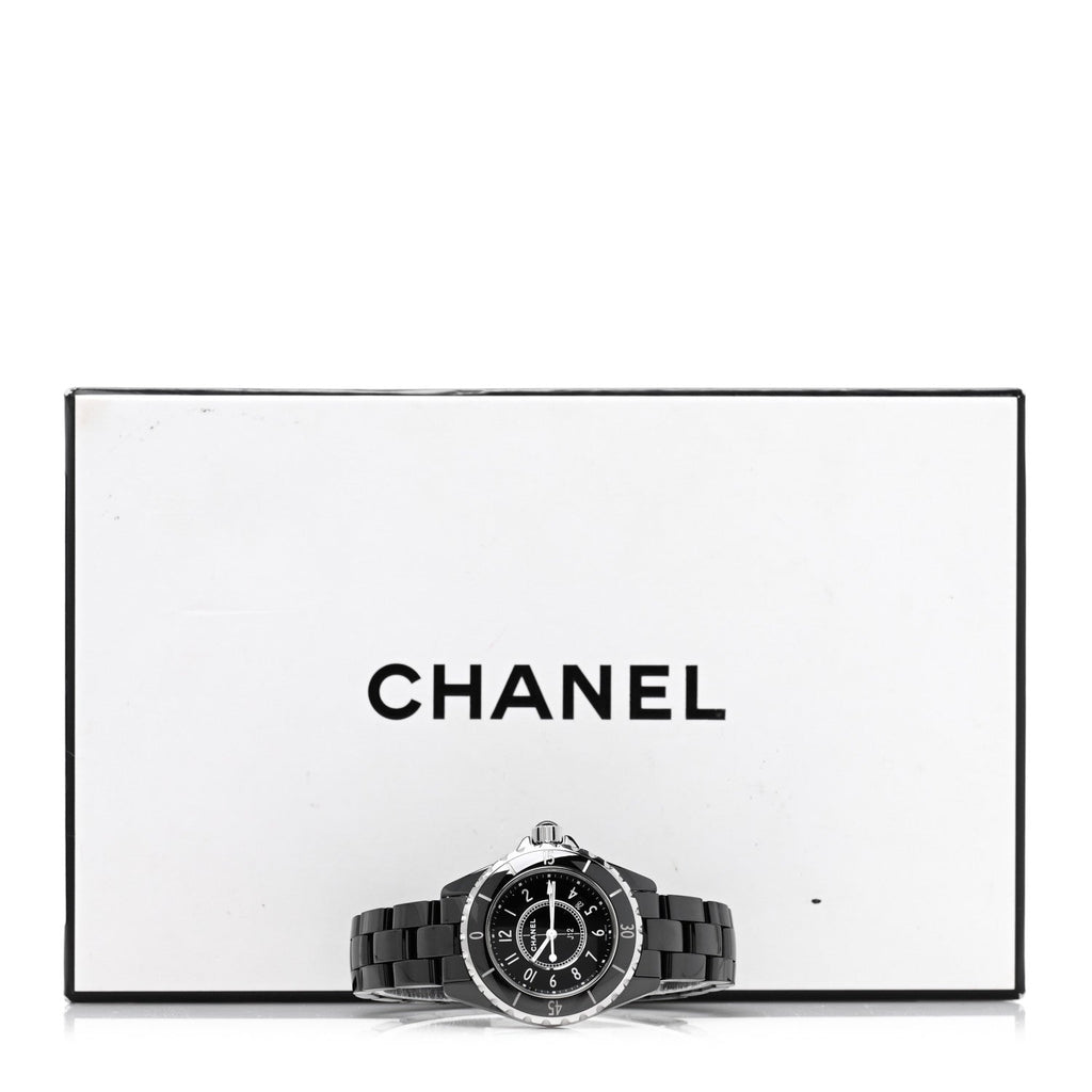 Chanel Stainless Steel Ceramic 33mm J12 Quartz Watch Black