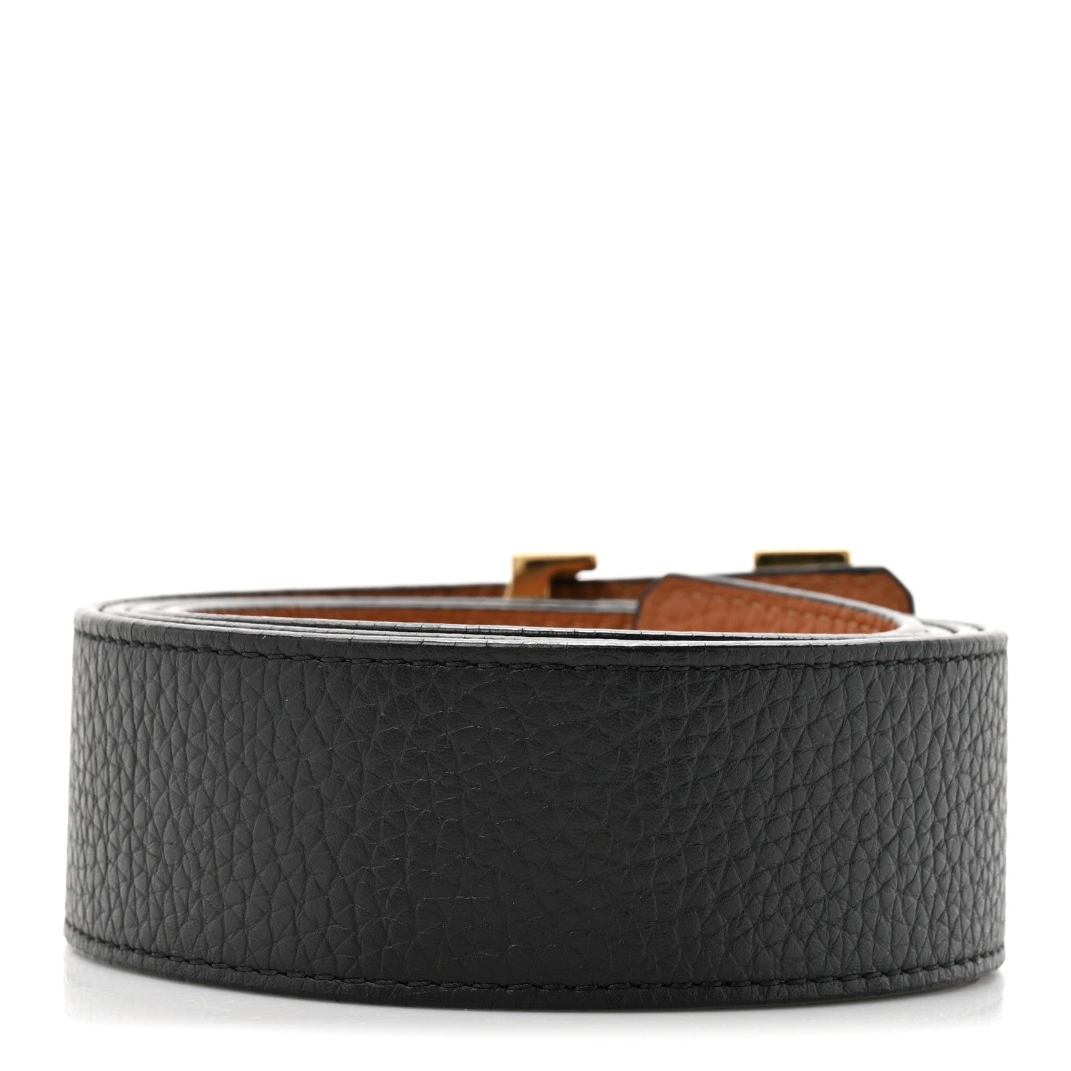 Louis Vuitton Taurillon Calfskin 30mm LV Initiales Reversible Belt 110 44 Black
