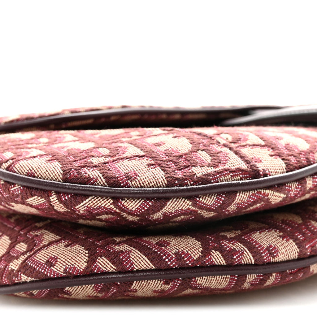 Christian Dior Oblique Saddle Bag Burgundy