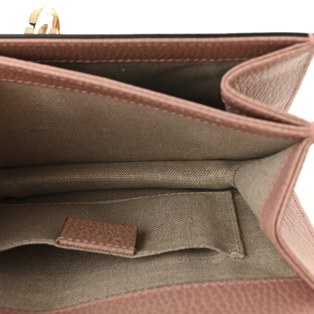 Gucci Dollar Calfskin Small Interlocking G Shoulder Bag Soft Pink