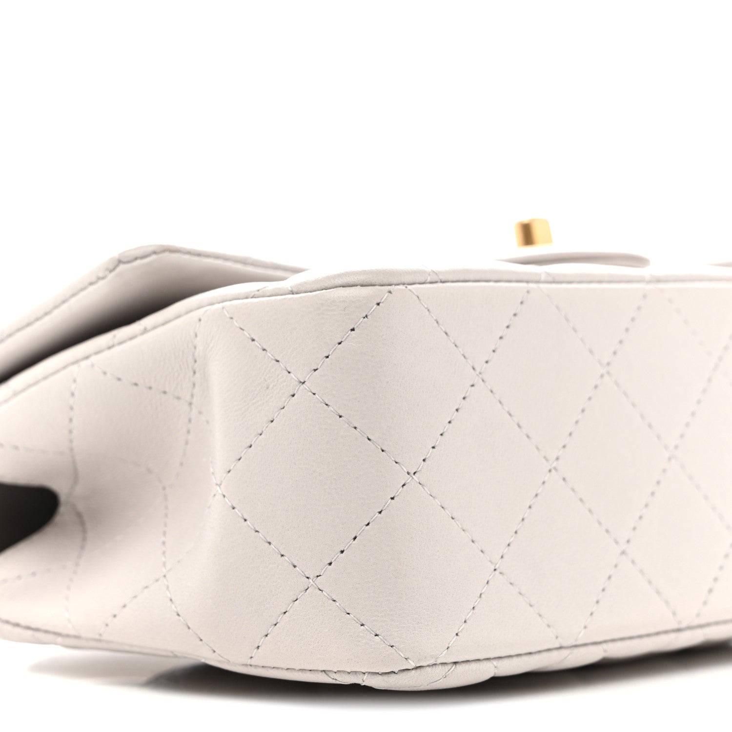 Chanel Lambskin Quilted Mini Top Handle Rectangular Flap Grey
