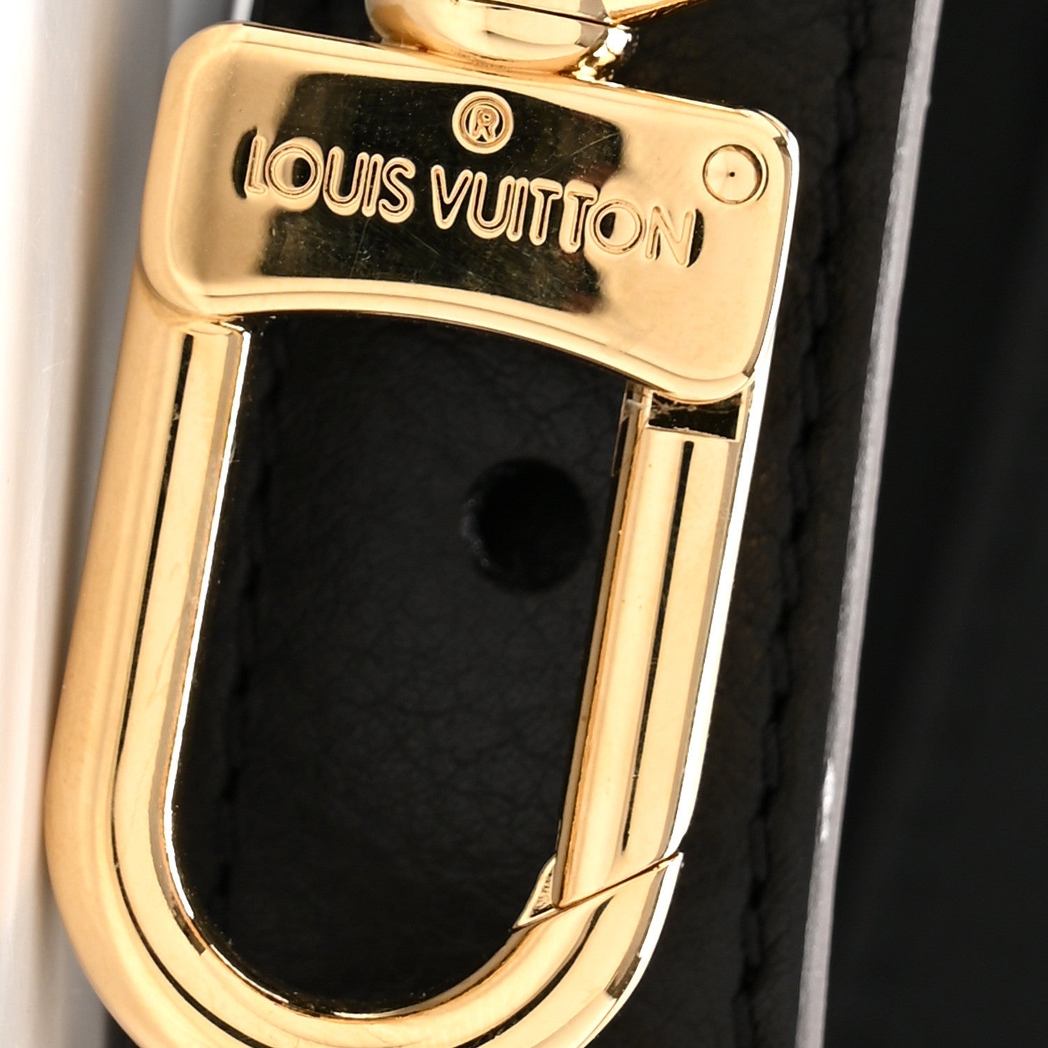 Louis Vuitton Grained Calfskin Adjustable Shoulder Strap Black