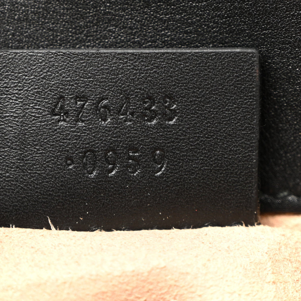 Gucci Calfskin Matelasse Super Mini GG Marmont Shoulder Bag Black