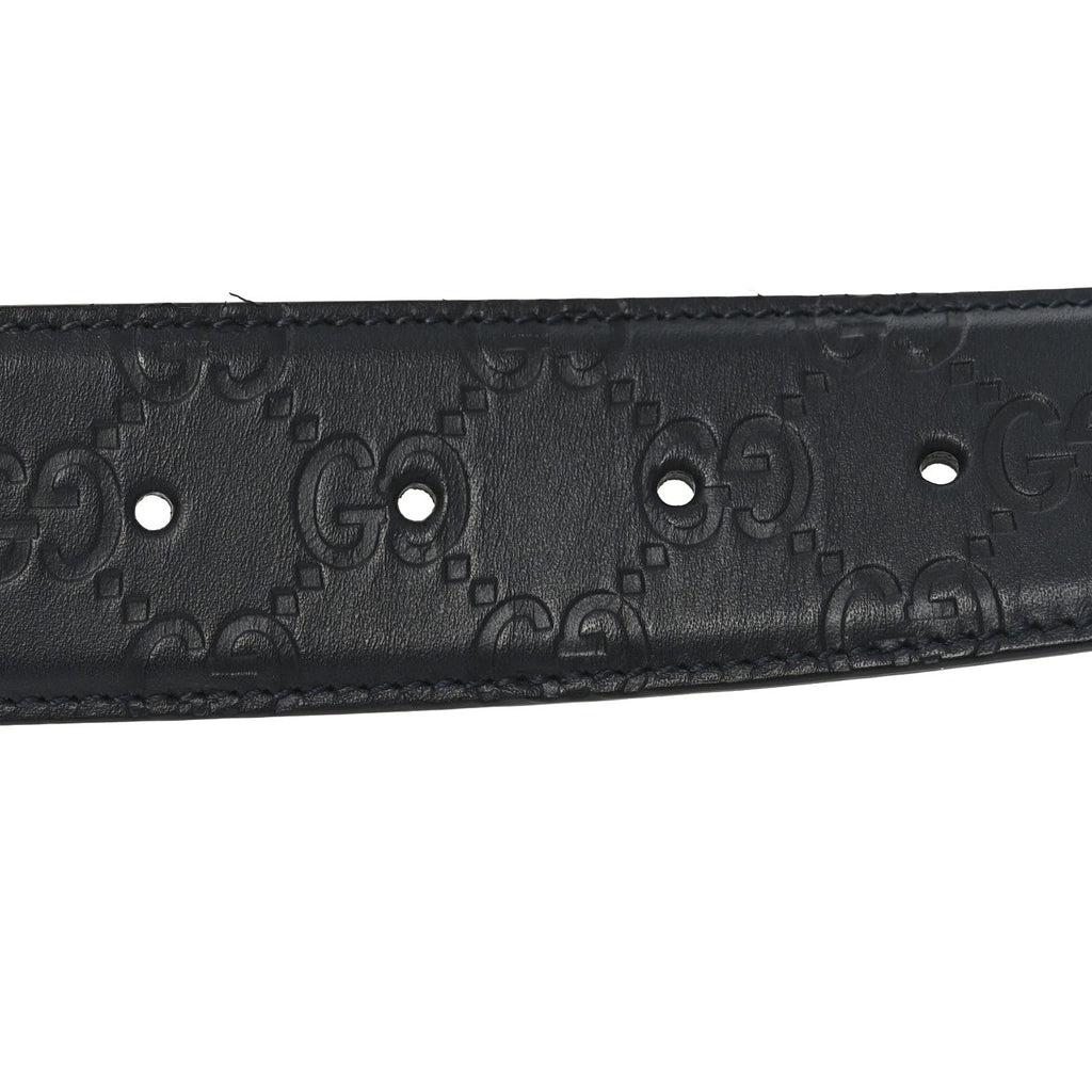 Gucci Guccissima Signature Interlocking G 40mm Belt 80 32 Black