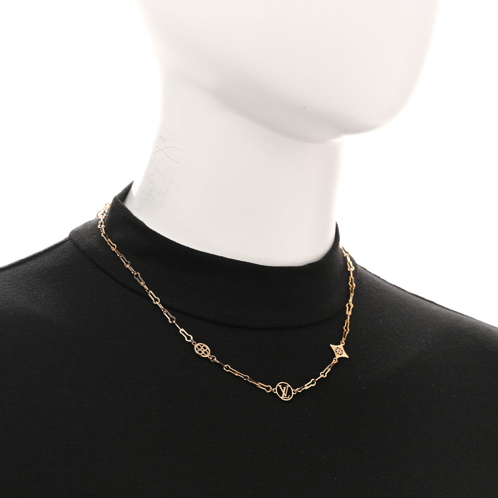 Louis Vuitton Metal Forever Young Short Necklace Gold