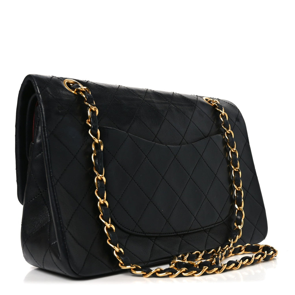 Chanel Lambskin Quilted Small Double Flap Black