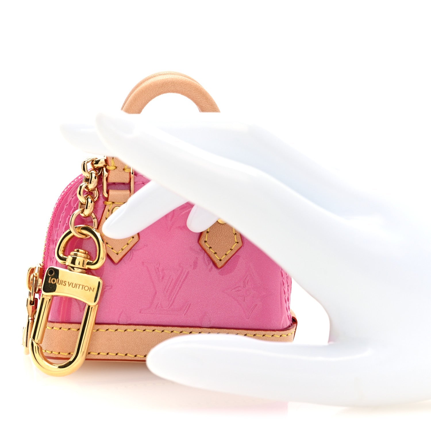 Louis Vuitton Vernis Monogram Micro Alma Bag Charm Key Holder Rose