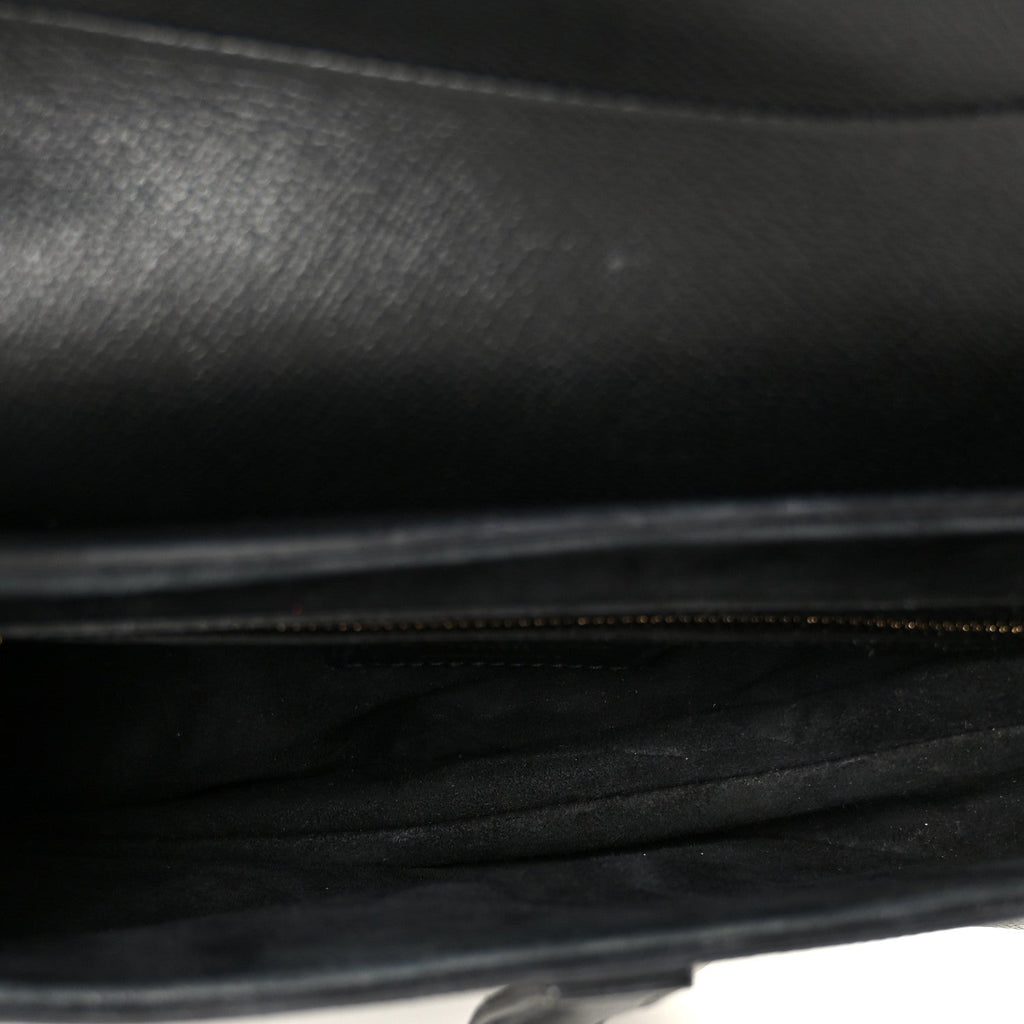 Christian Dior Grained Calfskin Saddle Bag Black
