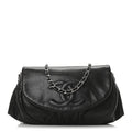 Chanel Lambskin Half Moon Wallet On Chain WOC Black