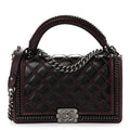 Chanel Goatskin Quilted New Medium Boy Handle Flap Burgundy