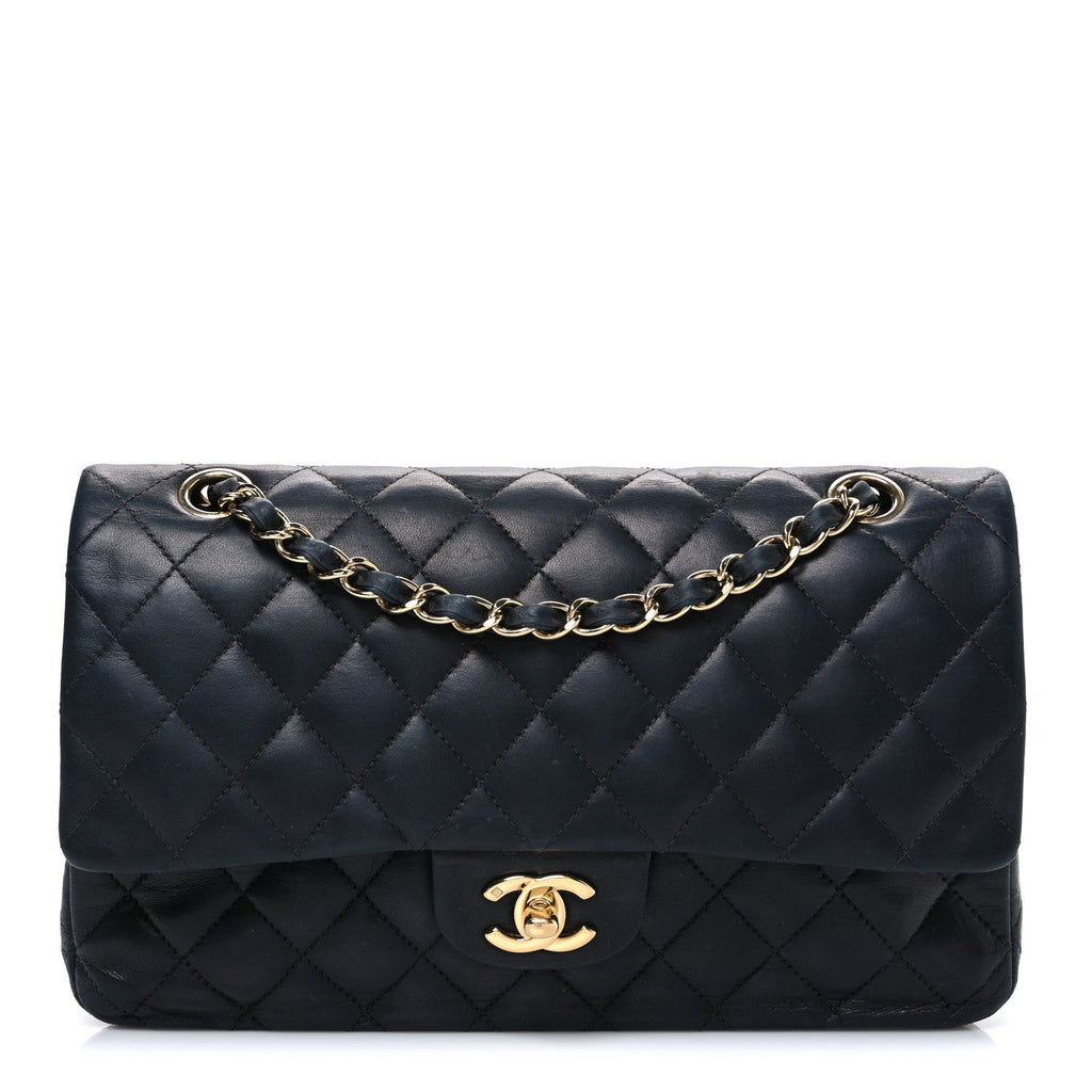 Chanel Lambskin Quilted Medium Double Flap Black