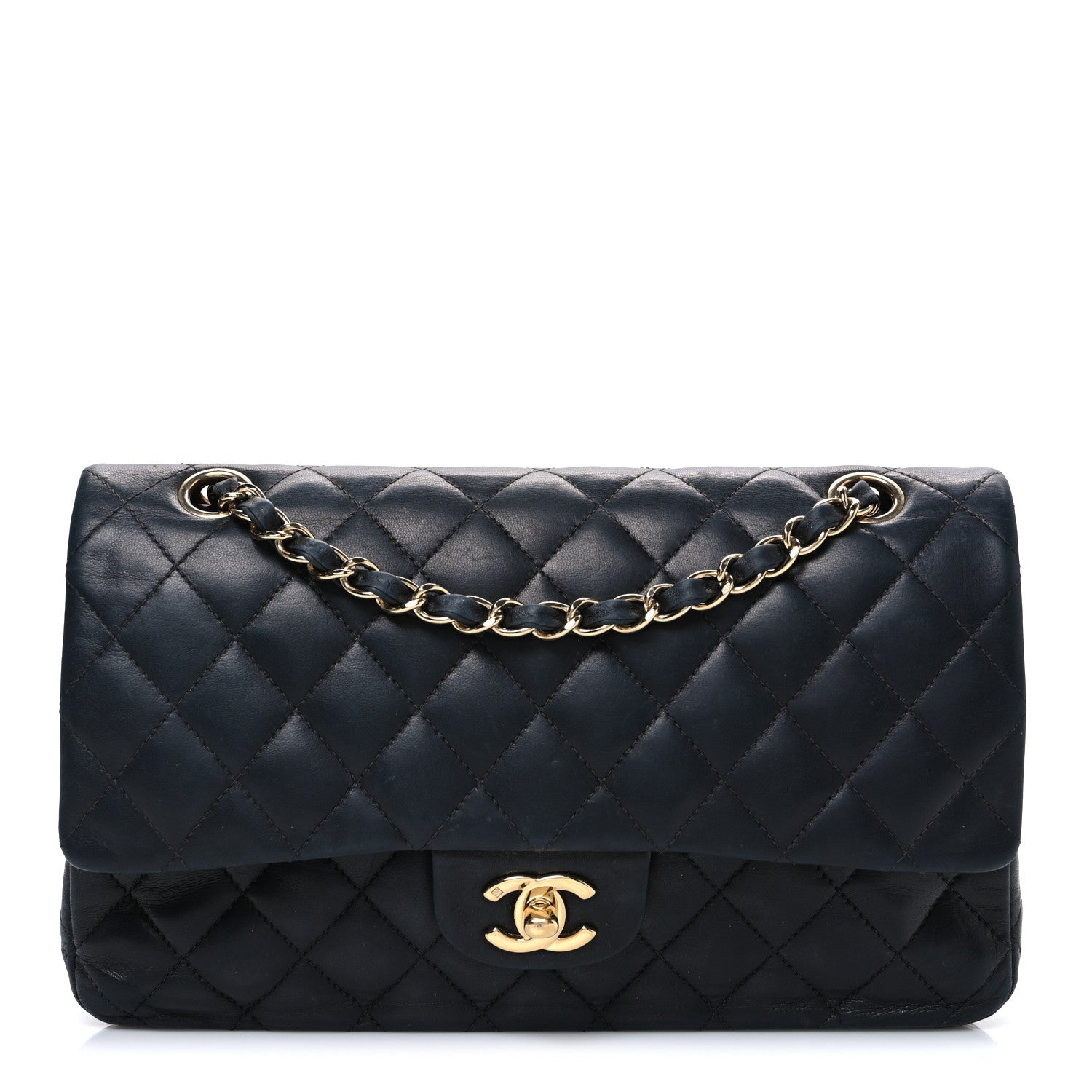 Chanel Lambskin Quilted Medium Double Flap Black