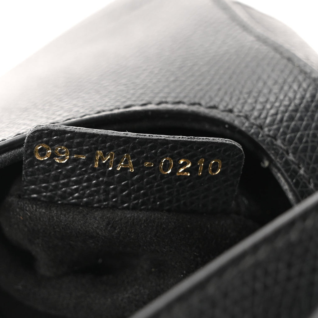 Christian Dior Grained Calfskin Mini Saddle Bag Black
