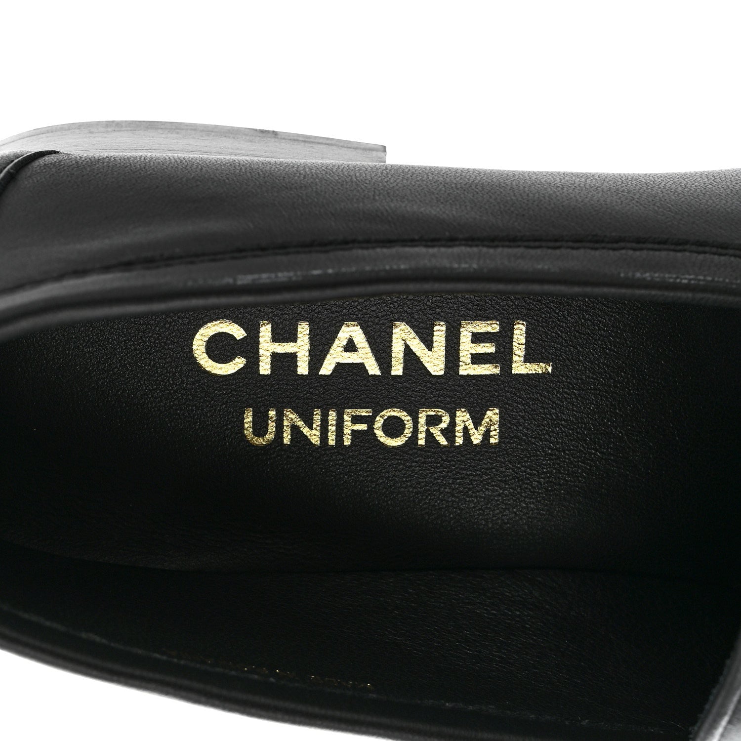 Lambskin Womens Stitched CC Loafers 35 Black