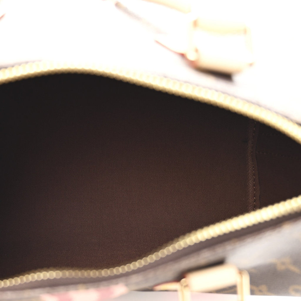 Louis Vuitton Mon Monogram Speedy Bandouliere 25 Light Pink Sari Red