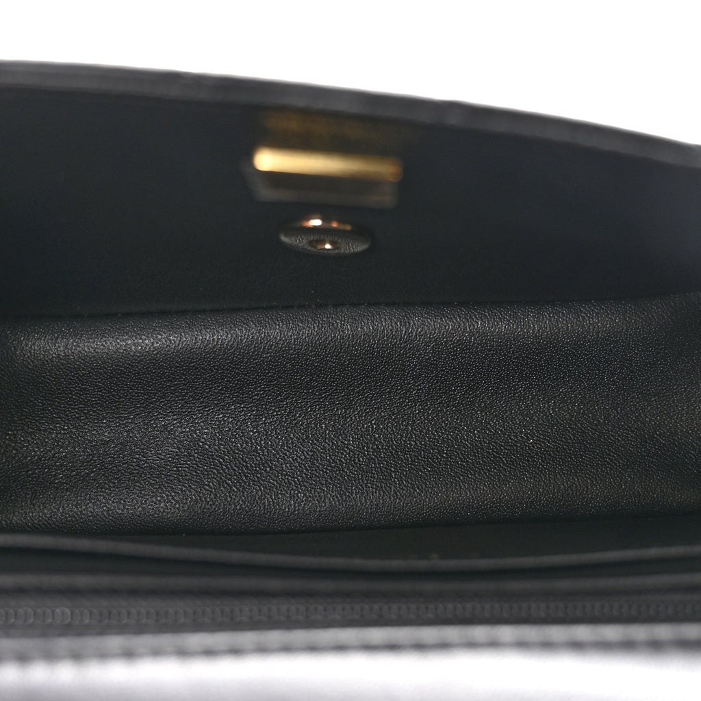 Chanel Lambskin Quilted Mini Rectangular Flap Black