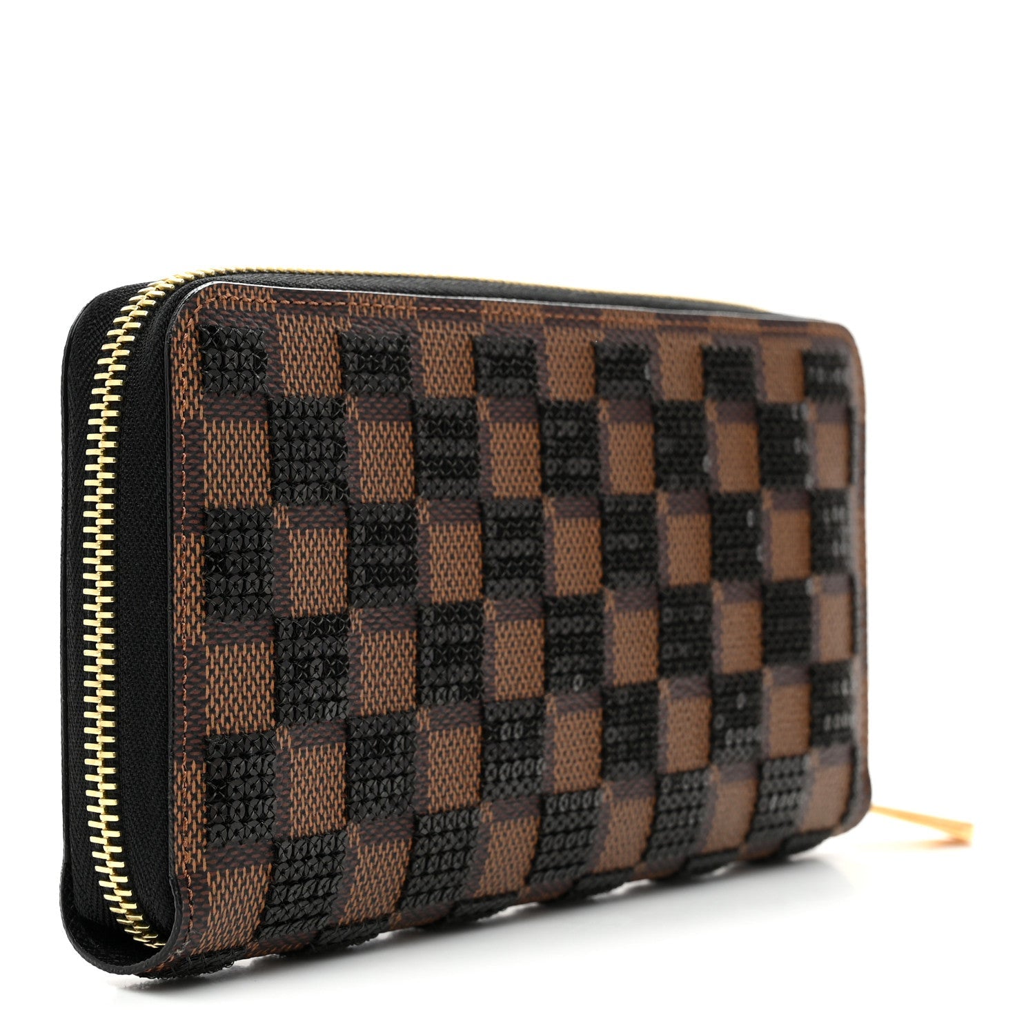 Louis Vuitton Damier Paillettes Zippy Wallet Black