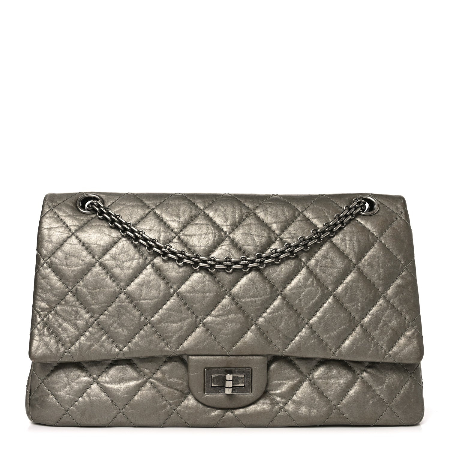 Chanel Metallic Aged Calfskin Quilted 2.55 Reissue 226 Flap Dark Gold