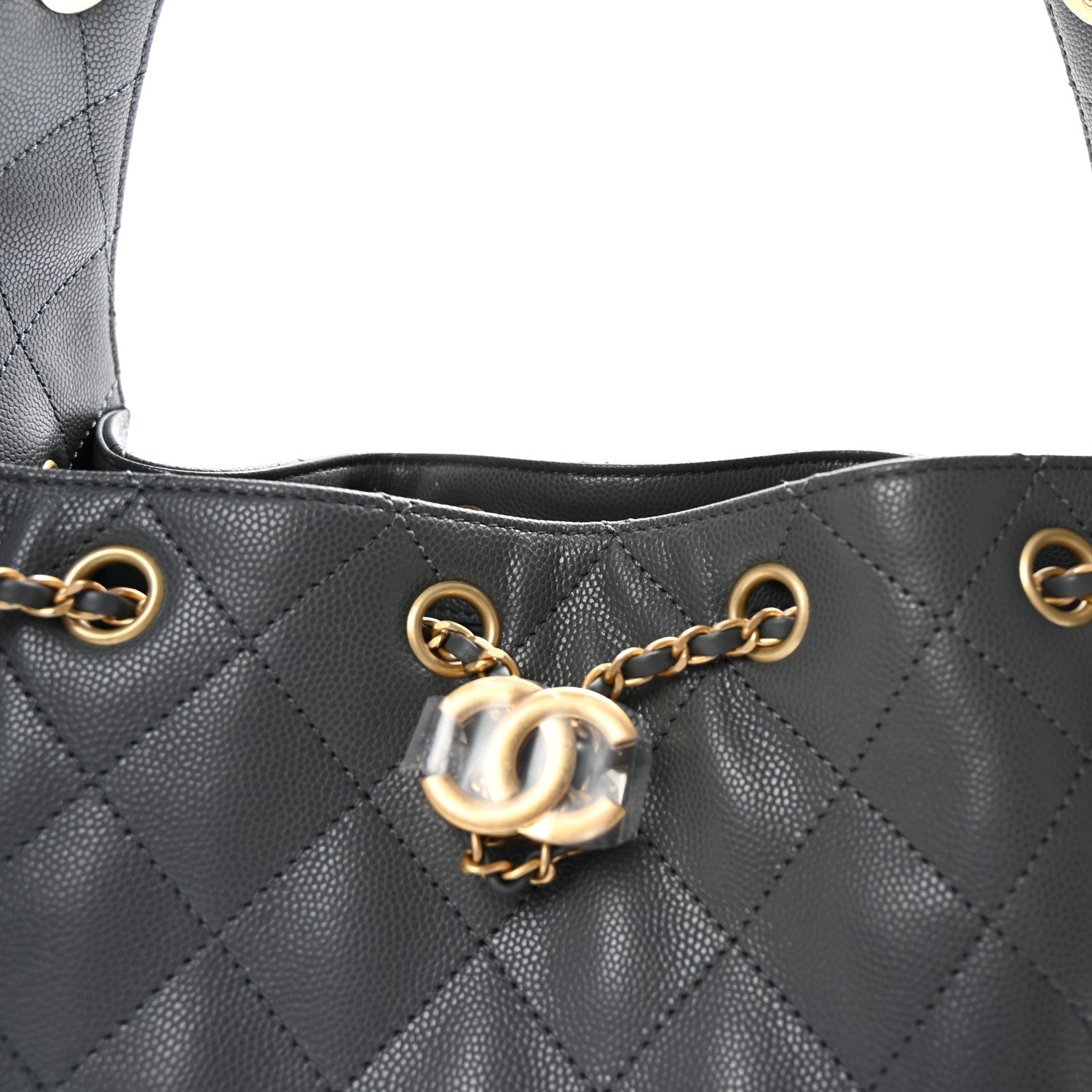 Chanel Caviar Quilted Small Chanel 25 Handbag Dark Grey