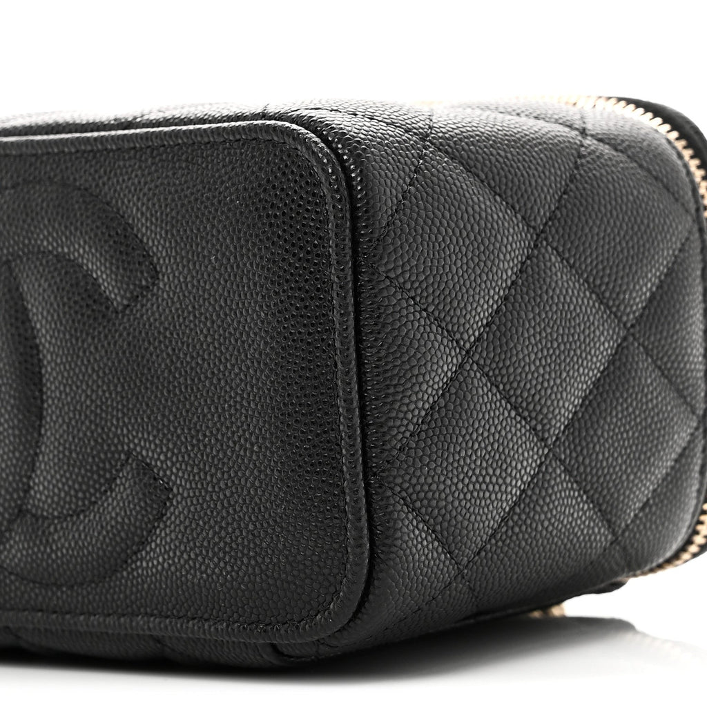 Chanel Caviar Quilted Small Vanity Case With Chain Black