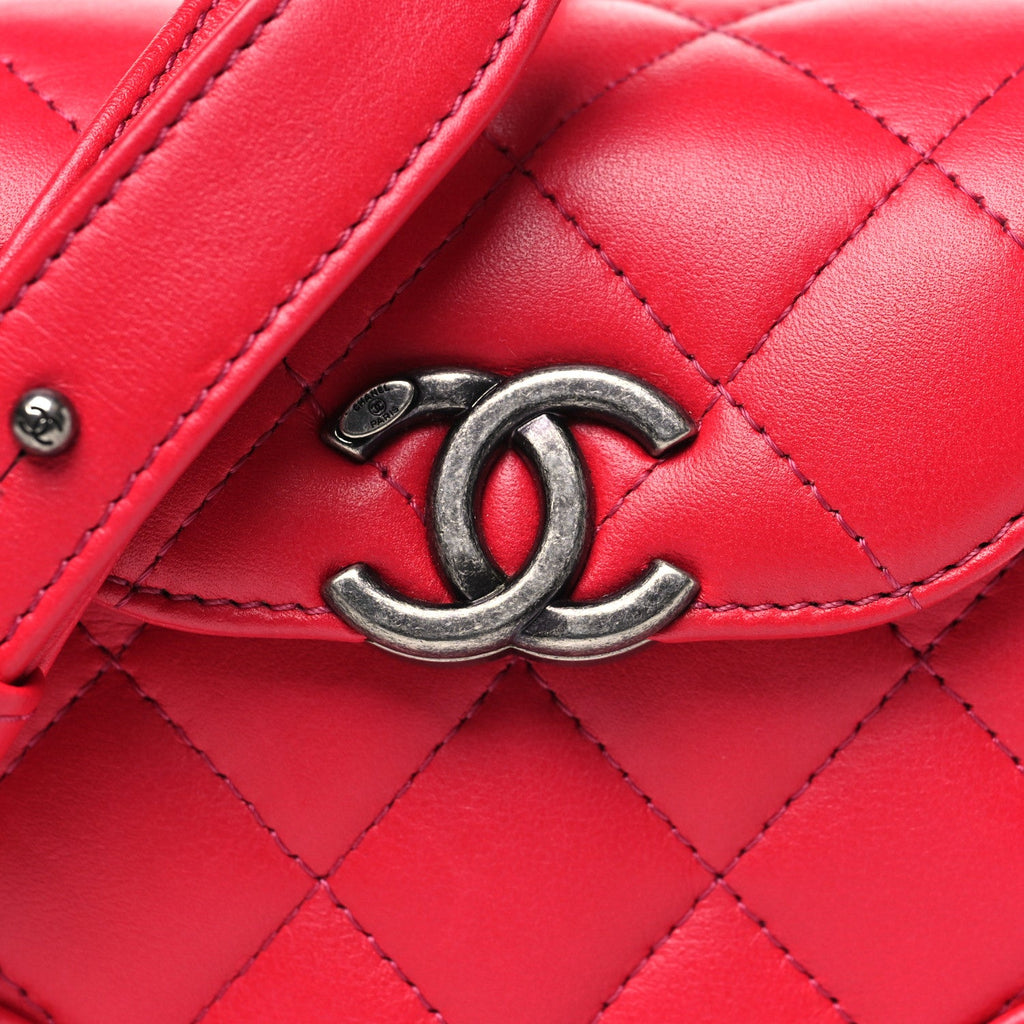 Chanel Lambskin Quilted Trunk Bag Pink