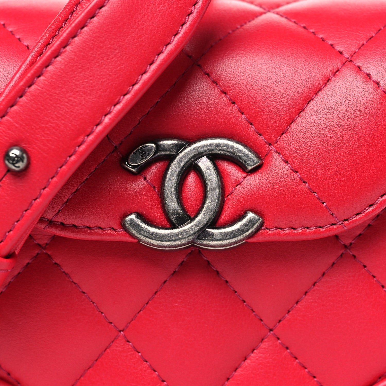 Chanel Lambskin Quilted Trunk Bag Pink