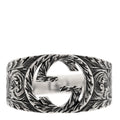 Gucci Sterling Silver Interlocking GG Signet Ring 63 10.25