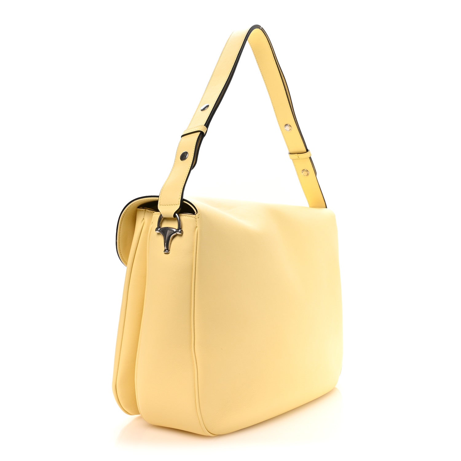 Gucci Calfskin Large Aura Horsebit 1955 Shoulder Bag Butter