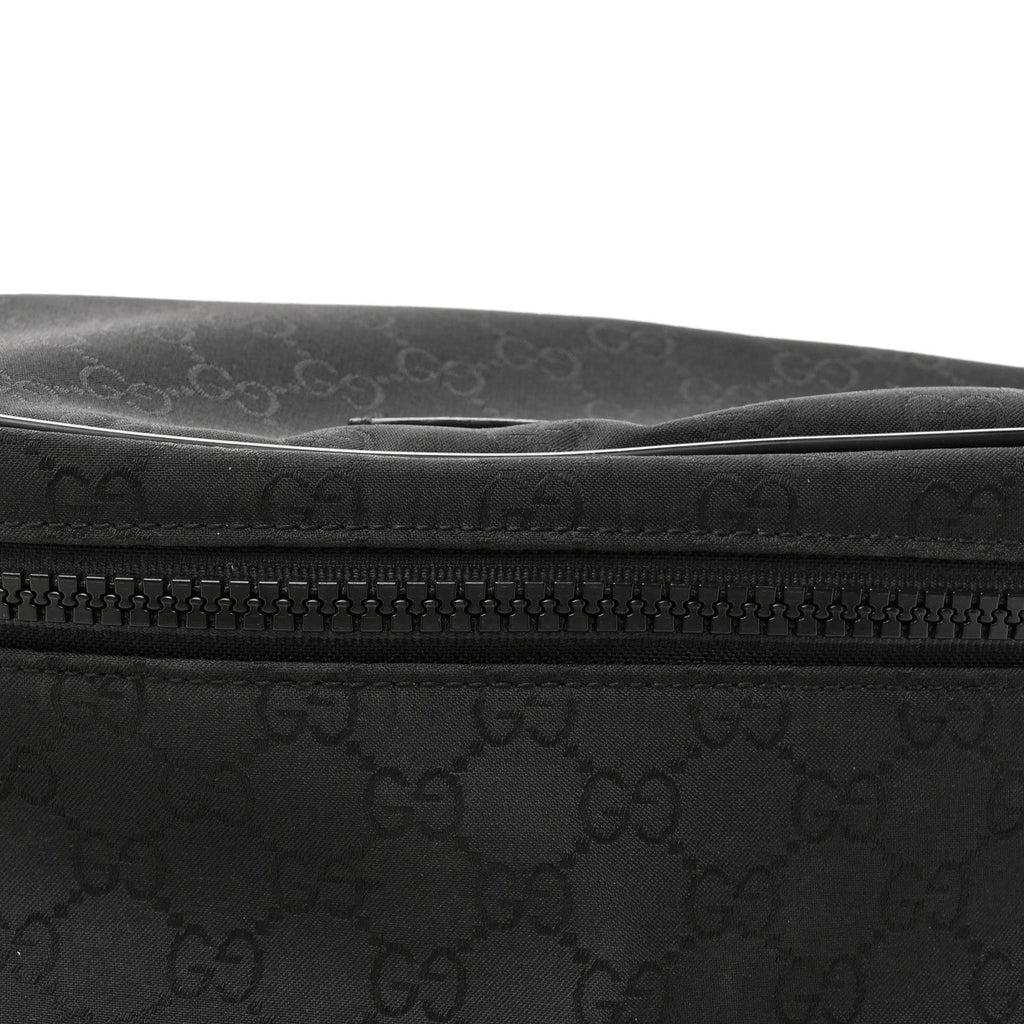 Gucci Nylon Monogram Fanny Pack Belt Bag Black