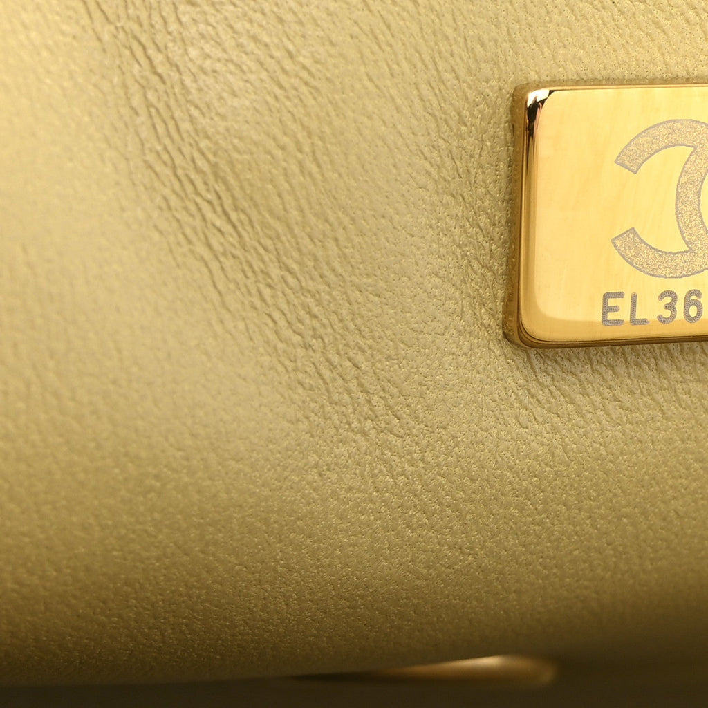 Chanel Lambskin Enamel Quilted Mini Coco Hearts Square Flap Light Green