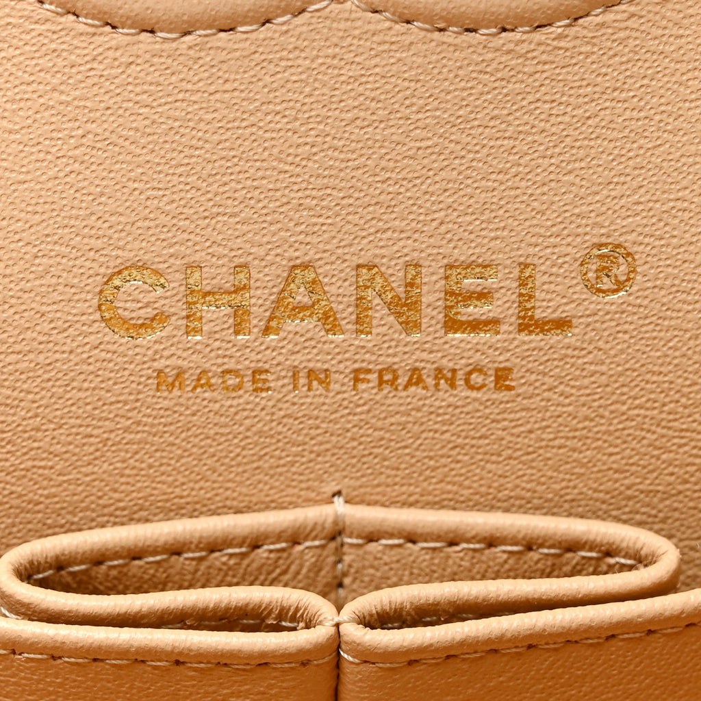 Chanel Caviar Quilted Small Double Flap Beige