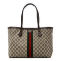 Gucci GG Supreme Monogram Medium Ophidia Shopping Tote Brown