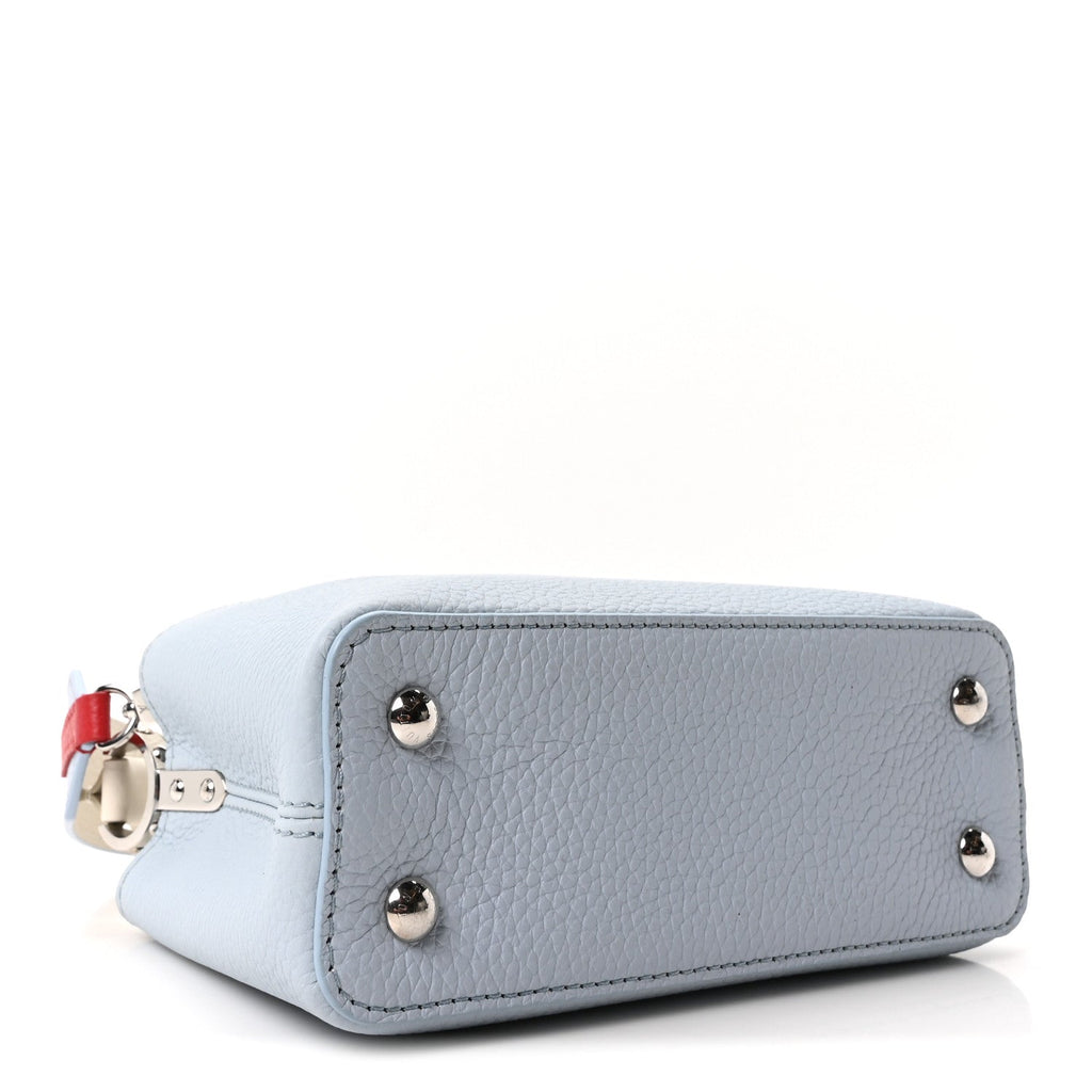 Louis Vuitton Taurillon Capucines Mini Light Blue White Red