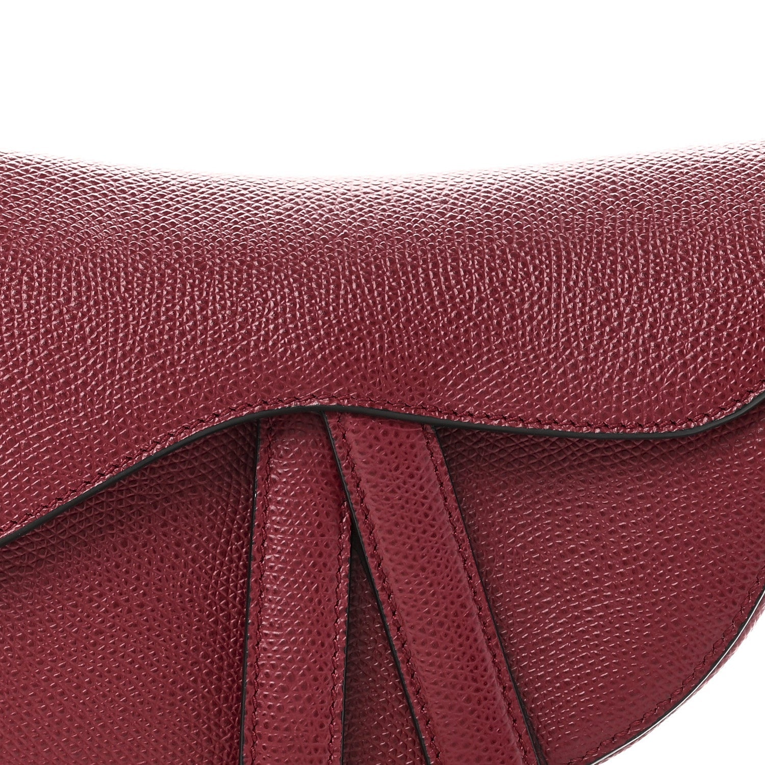 Christian Dior Grained Calfskin Mini Saddle Bag Red