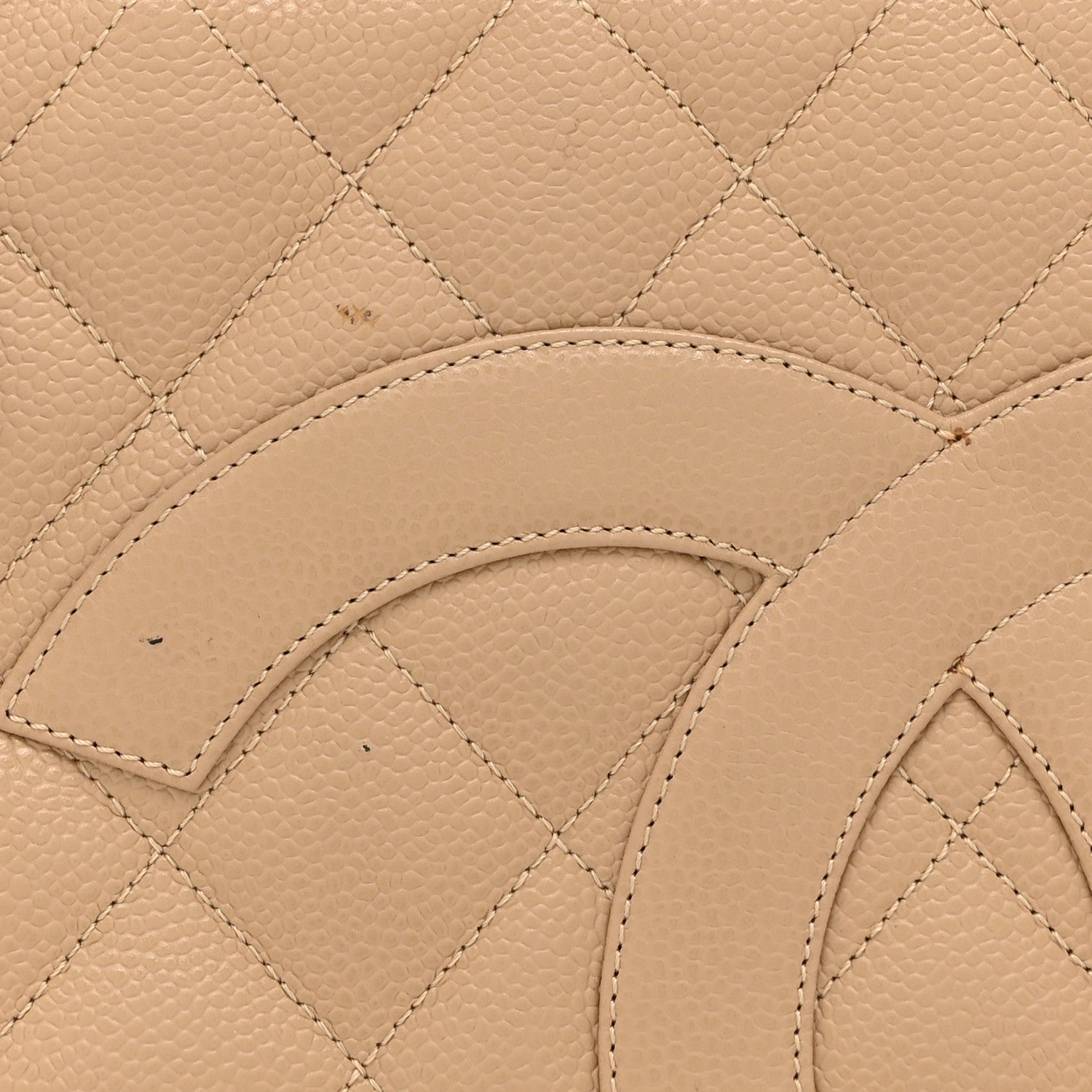 Chanel Caviar Quilted Medallion Tote Beige