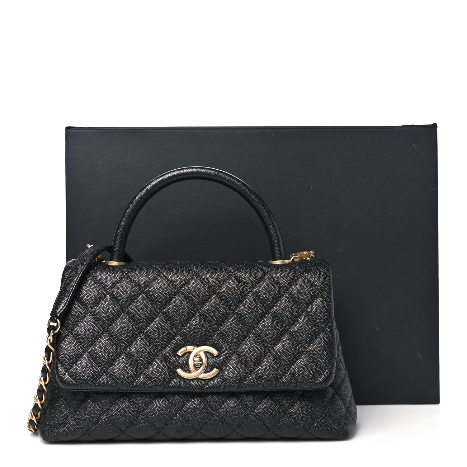 Chanel Caviar Quilted Small Coco Chain Handle Flap Black