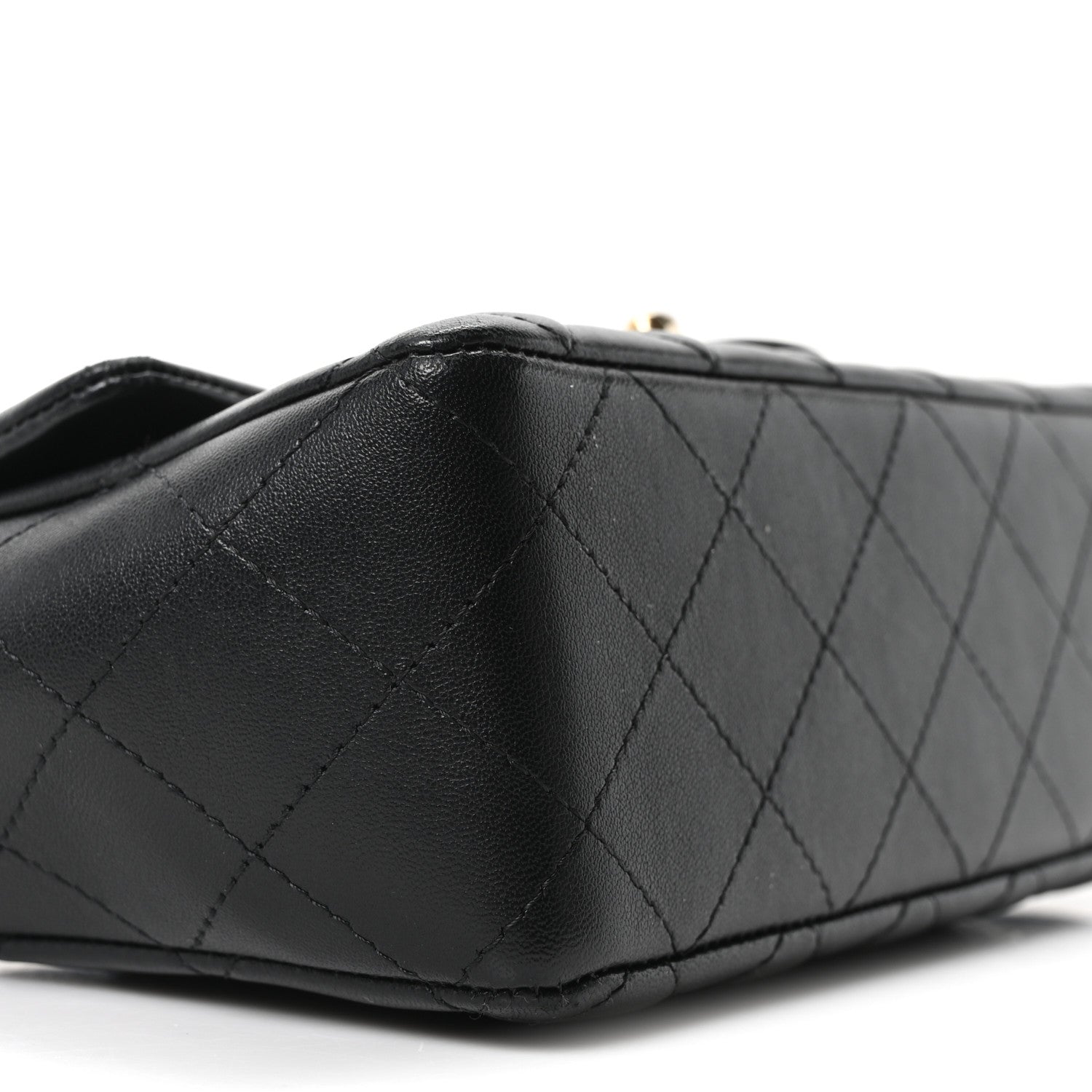 Chanel Lambskin Quilted Mini Rectangular Flap Black