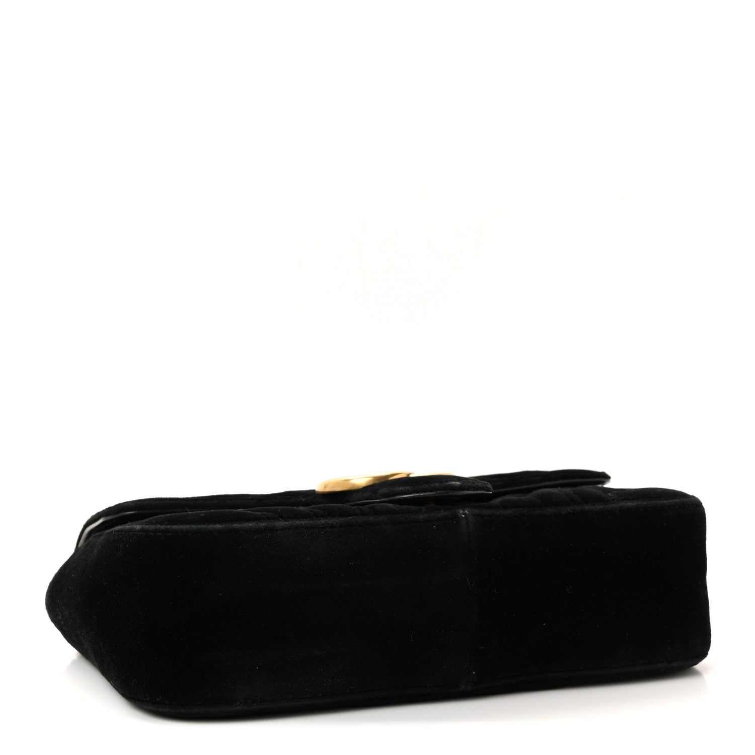 Gucci Velvet Matelasse Mini GG Marmont Shoulder Bag Black