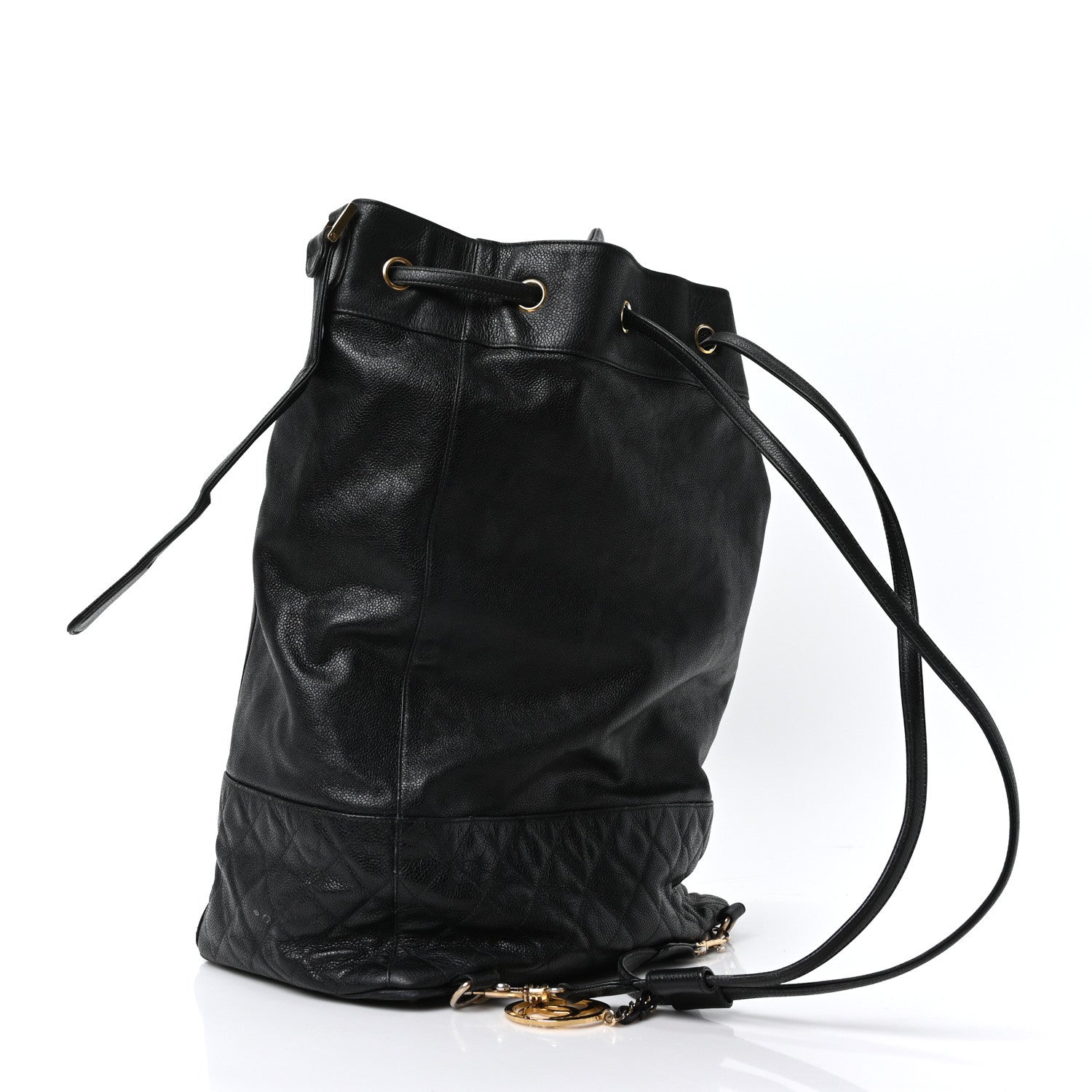 Chanel Caviar Quilted Drawstring Backpack Black