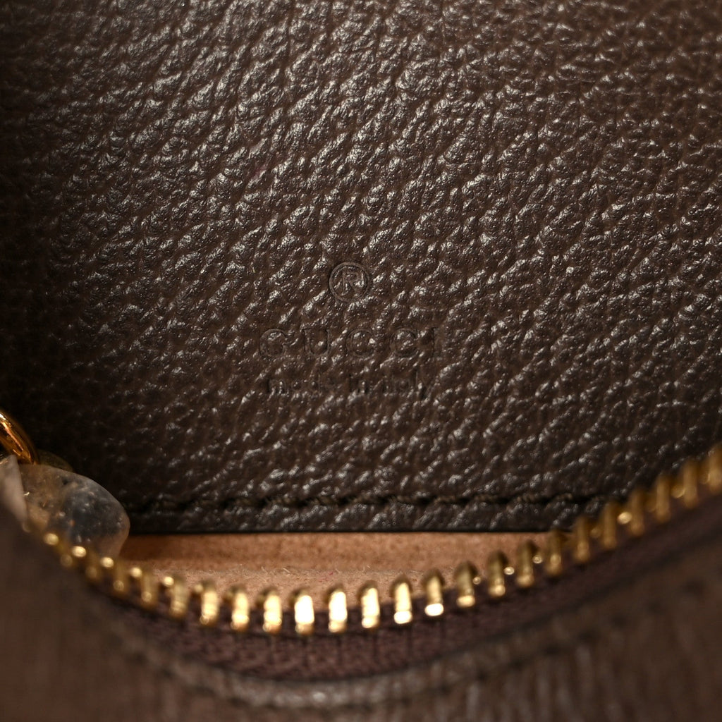 Gucci GG Supreme Monogram Textured Calfskin Web Mini Ophidia Half Moon Hobo Beige Ebony New Acero