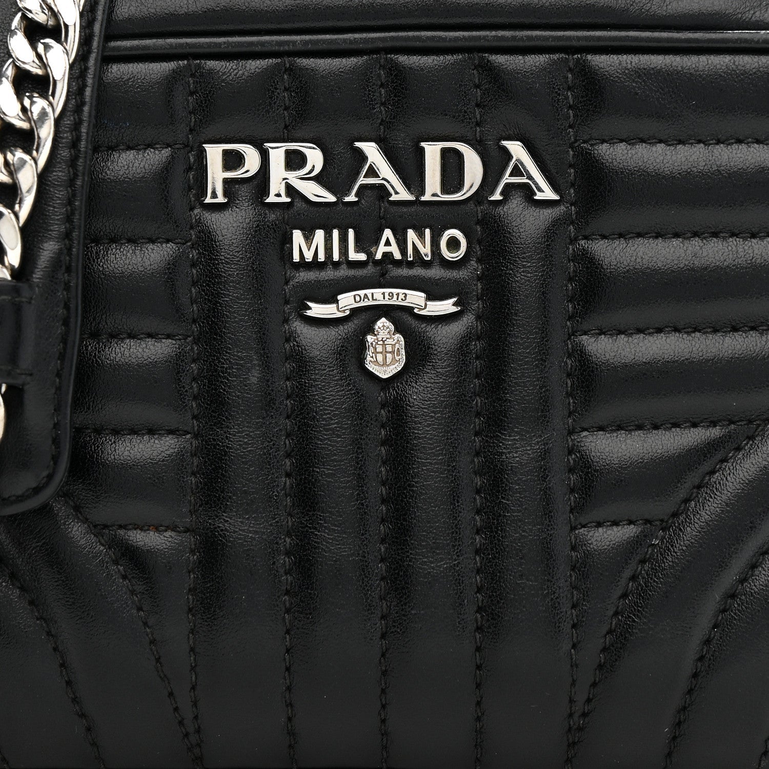 Prada Soft Calfskin Diagramme Camera Bag Black