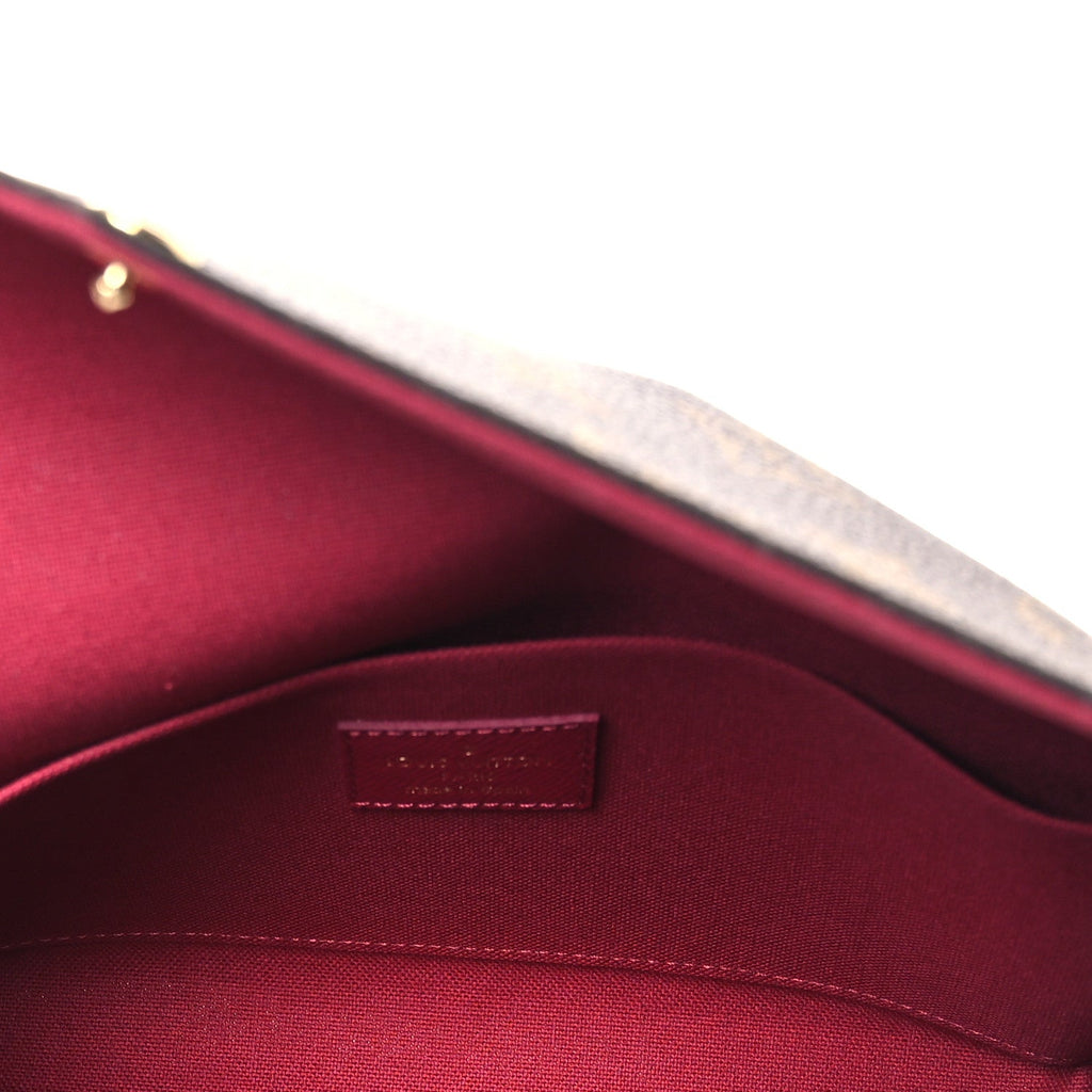 Louis Vuitton Monogram Pochette Felicie Chain Wallet Fuchsia