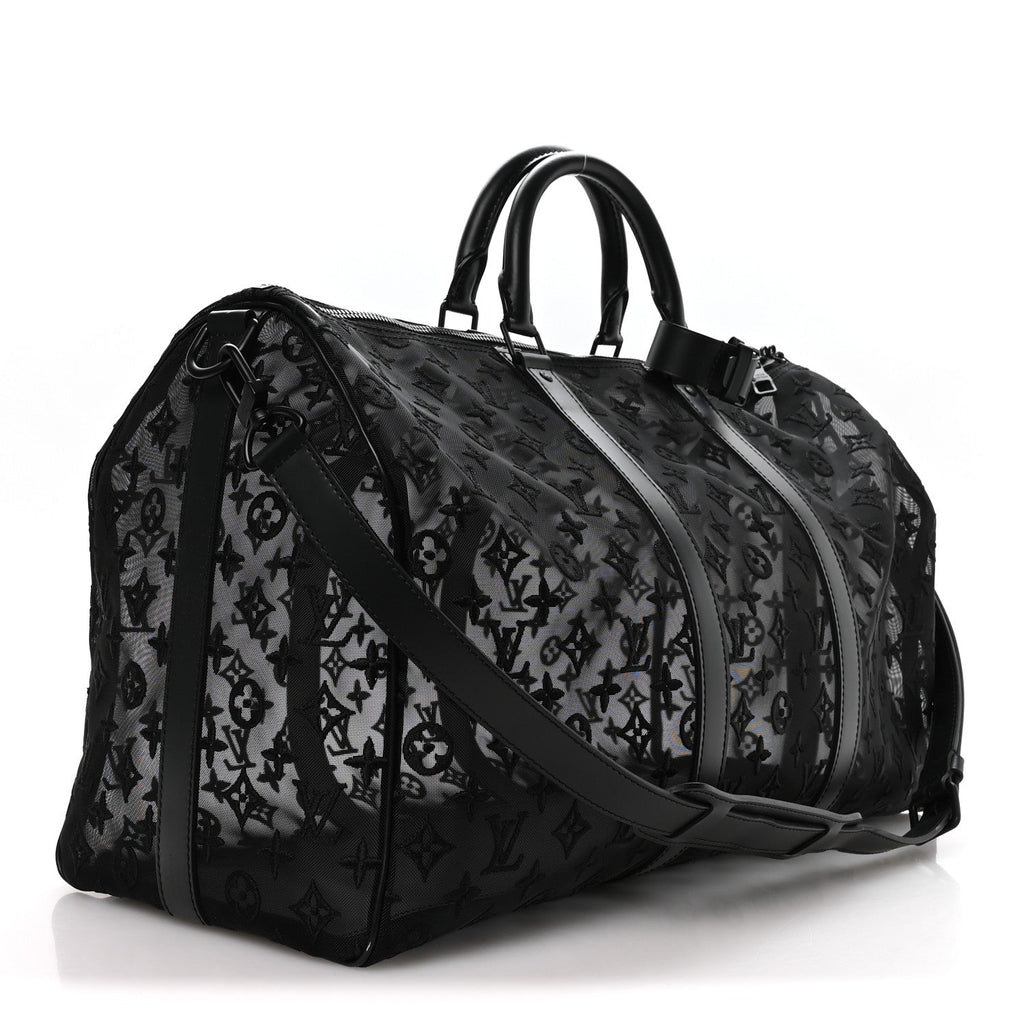 Louis Vuitton Monogram See Through Keepall Bandouliere 50 Black