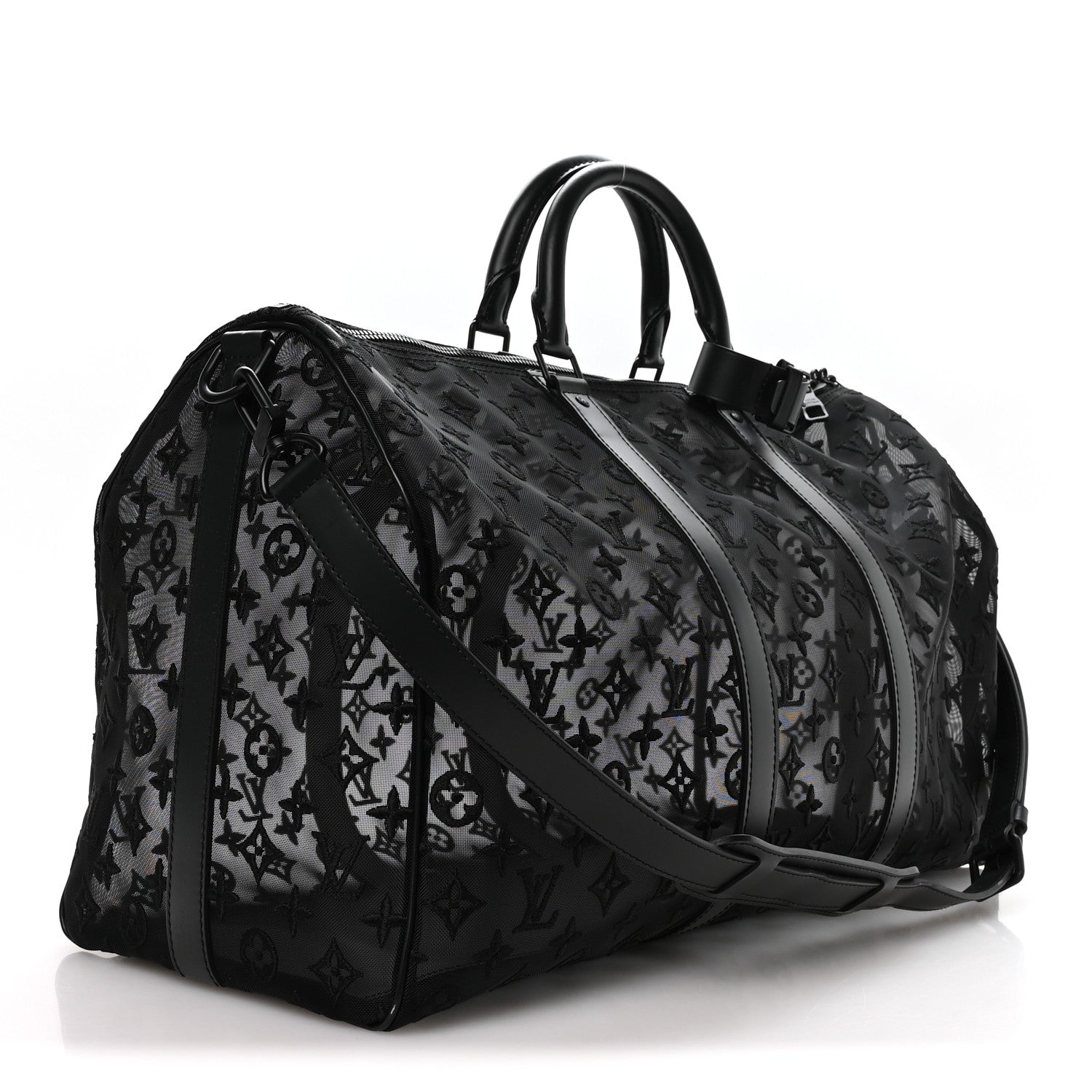 Louis Vuitton Monogram See Through Keepall Bandouliere 50 Black