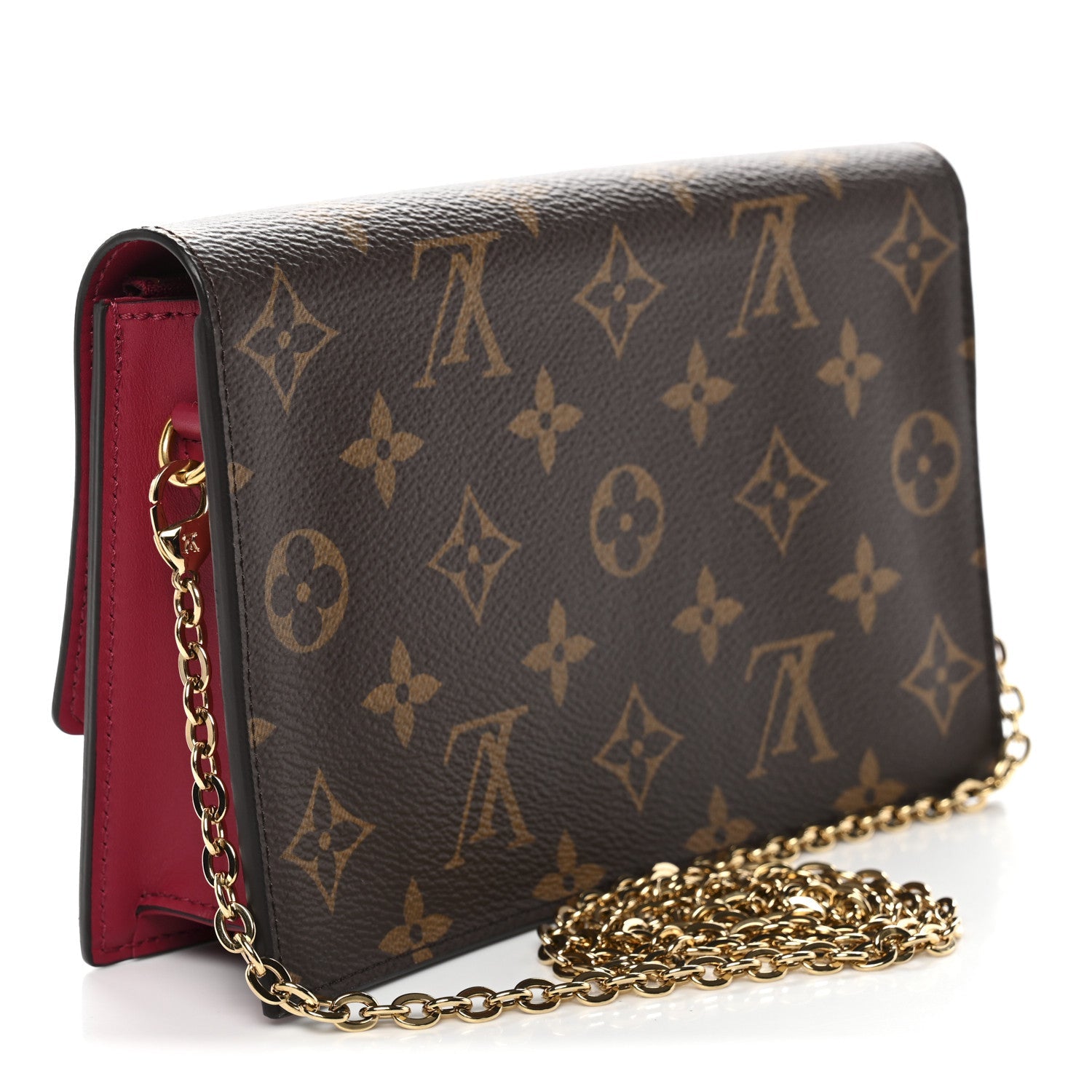 Louis Vuitton Monogram Flore Chain Wallet Fuchsia