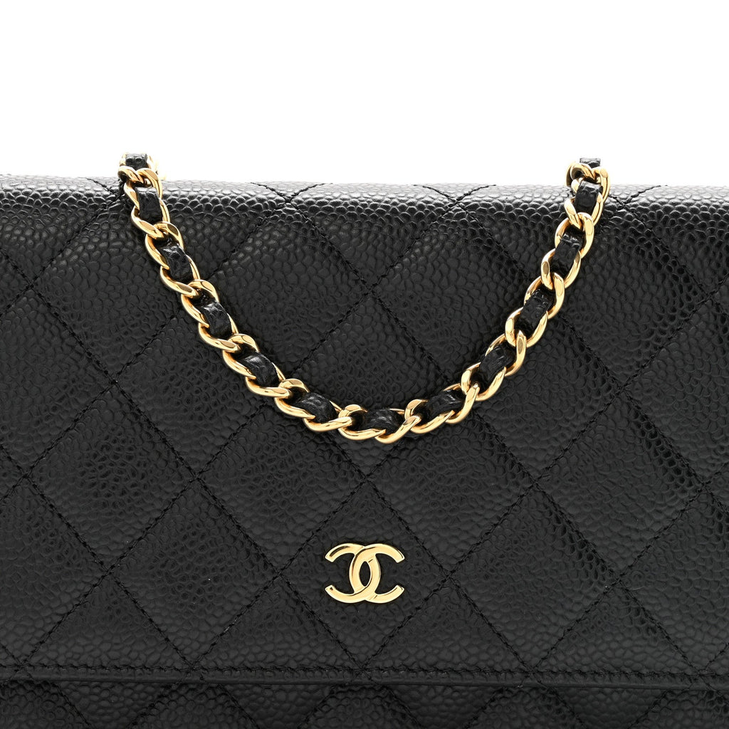 Chanel Caviar Quilted Wallet on Chain WOC Black