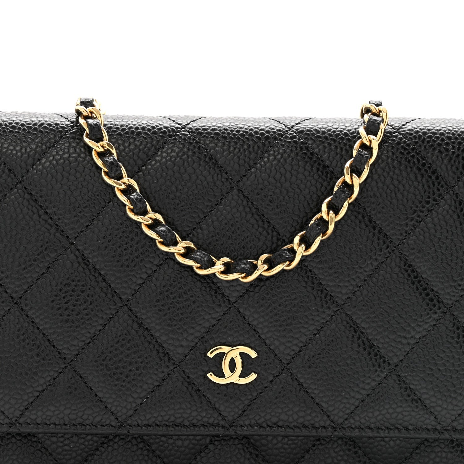 Chanel Caviar Quilted Wallet on Chain WOC Black
