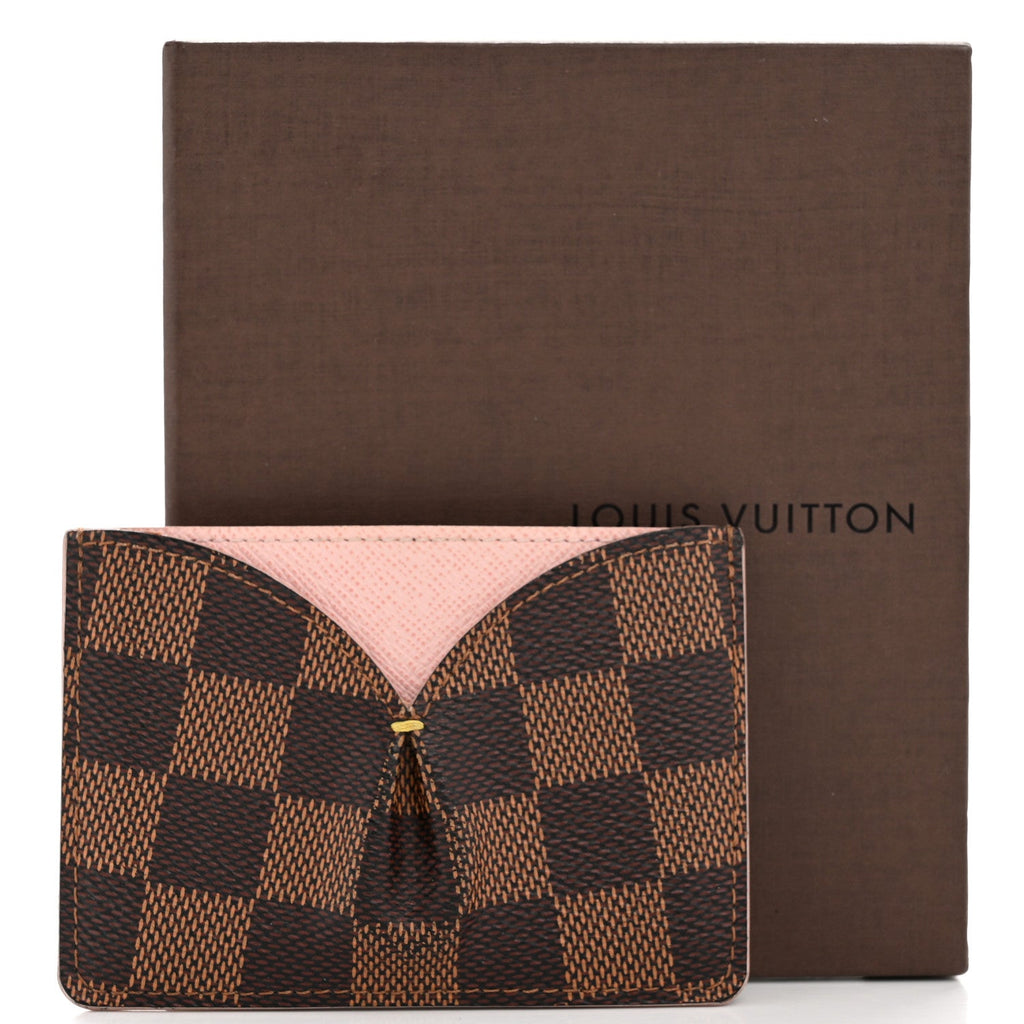 Louis Vuitton Damier Ebene Caissa Card Holder Rose Ballerine