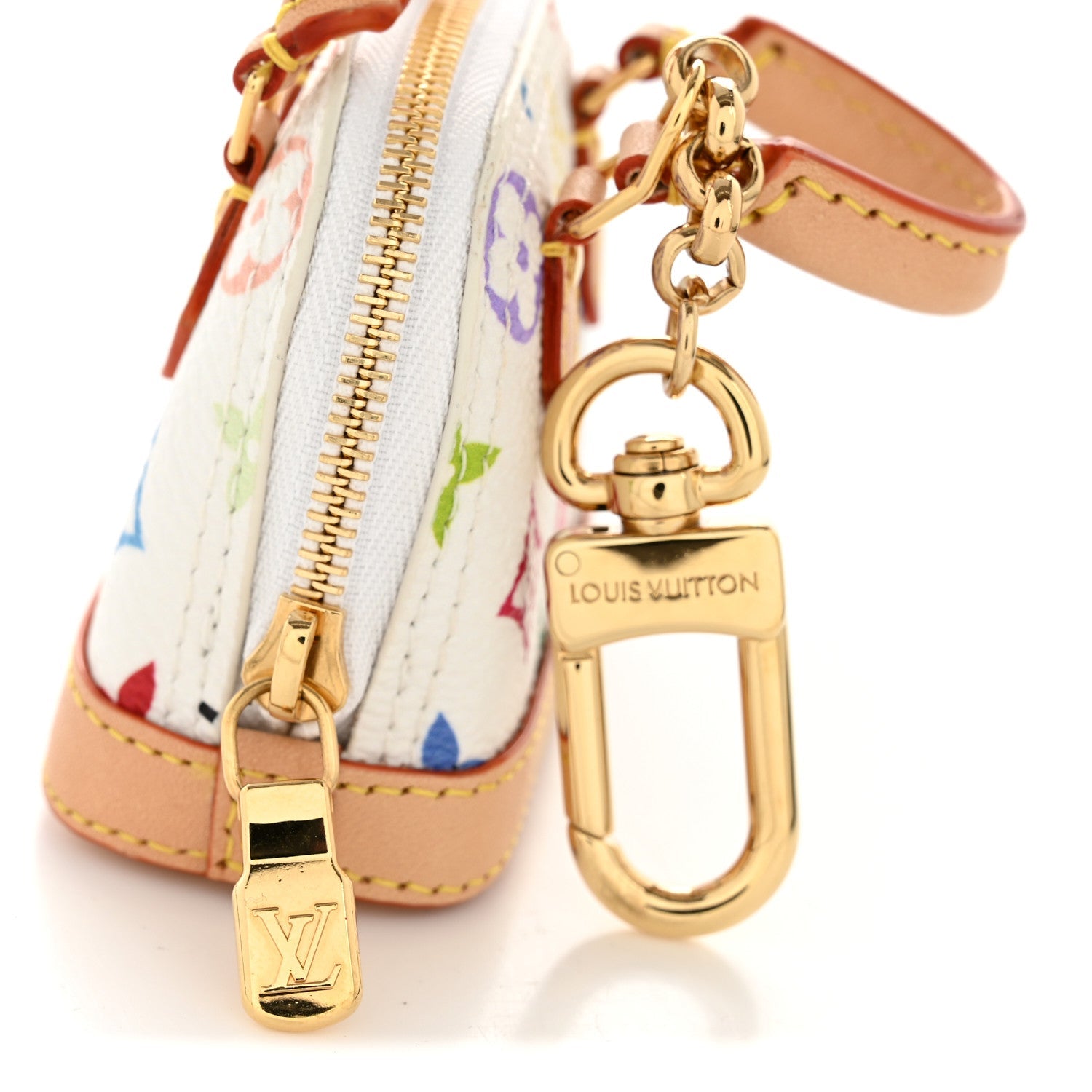 Louis Vuitton LV x TM Monogram Multicolor Micro Alma Bag Charm White